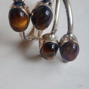 925 Sterling Tigers Eye Woman Ring Size 9
